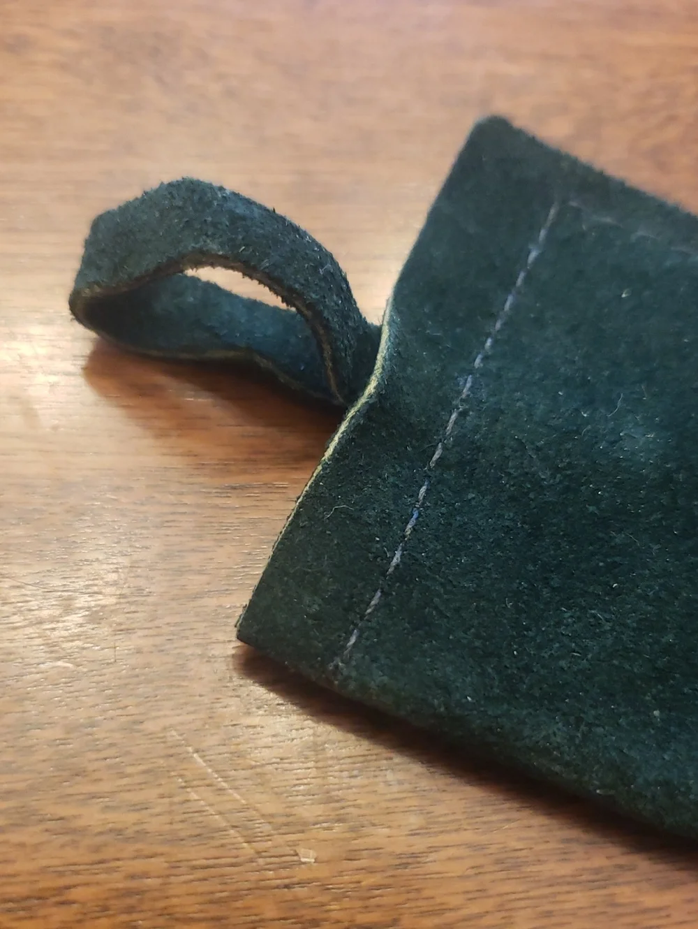 Unbranded Dark Hunter Green Suede Knife Sleeve with Hanging Loop